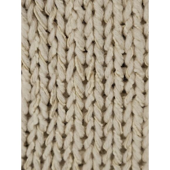 Ann Taylor Warm Toned Cream Marled Crew Neck Slouchy Sweater Size M Wool Blend - Picture 6 of 8